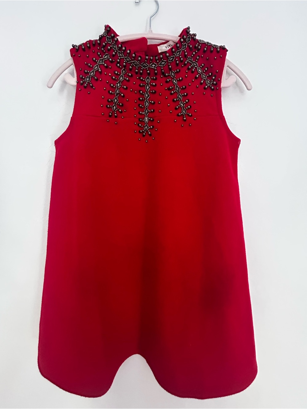 Women’s A-Line Red Embellished Sleeveless Dress